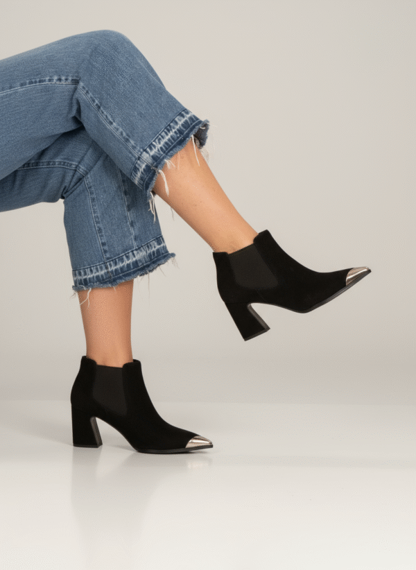 Bottines Noir bout argenté - Bruno Premi