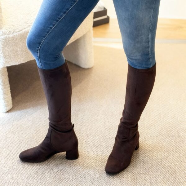 Botte marron pour femme en daim