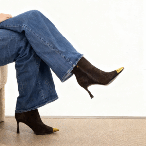 Bottine marron pour femme avec bout doré – Bruno premi