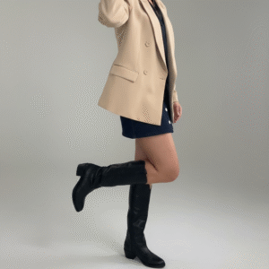 Botte en cuir noir Tiag