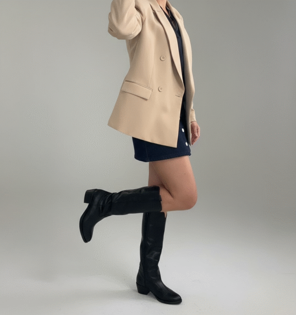 Botte en cuir noir Tiag