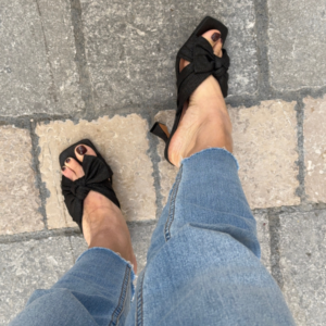 Sandales à talons Bibi Lou noeud noir