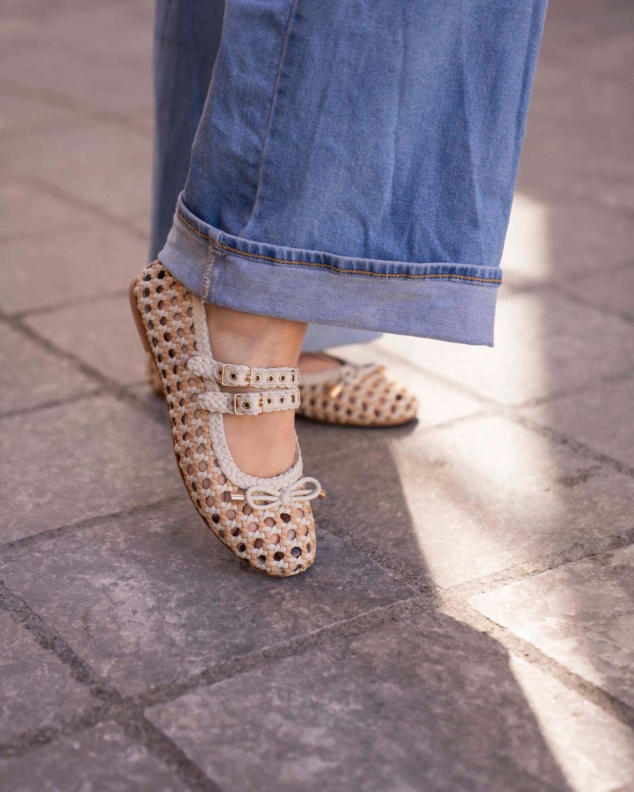 Ballerines Bibi Lou Tressées Beige Crème